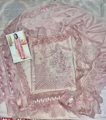 QALAMQAR LAWN FK-10 ZOE 3 Piece Embroidered