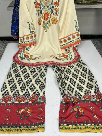 ETHNC SILKY LAWN ZAITOON 2Pc