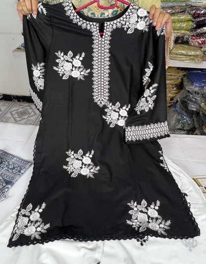 ZARA SHAHJAHAN BLACK & WHITE  UNSTICHED