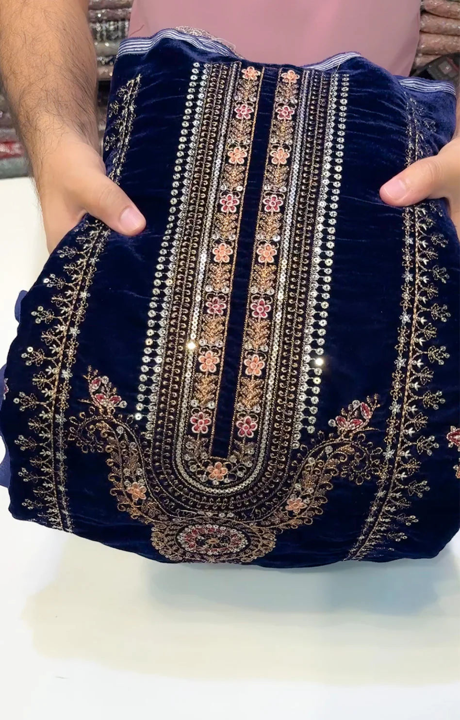 MARIA.B VELVET 01 NAVY