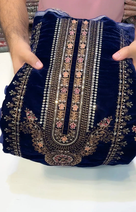 MARIA.B VELVET 01 NAVY