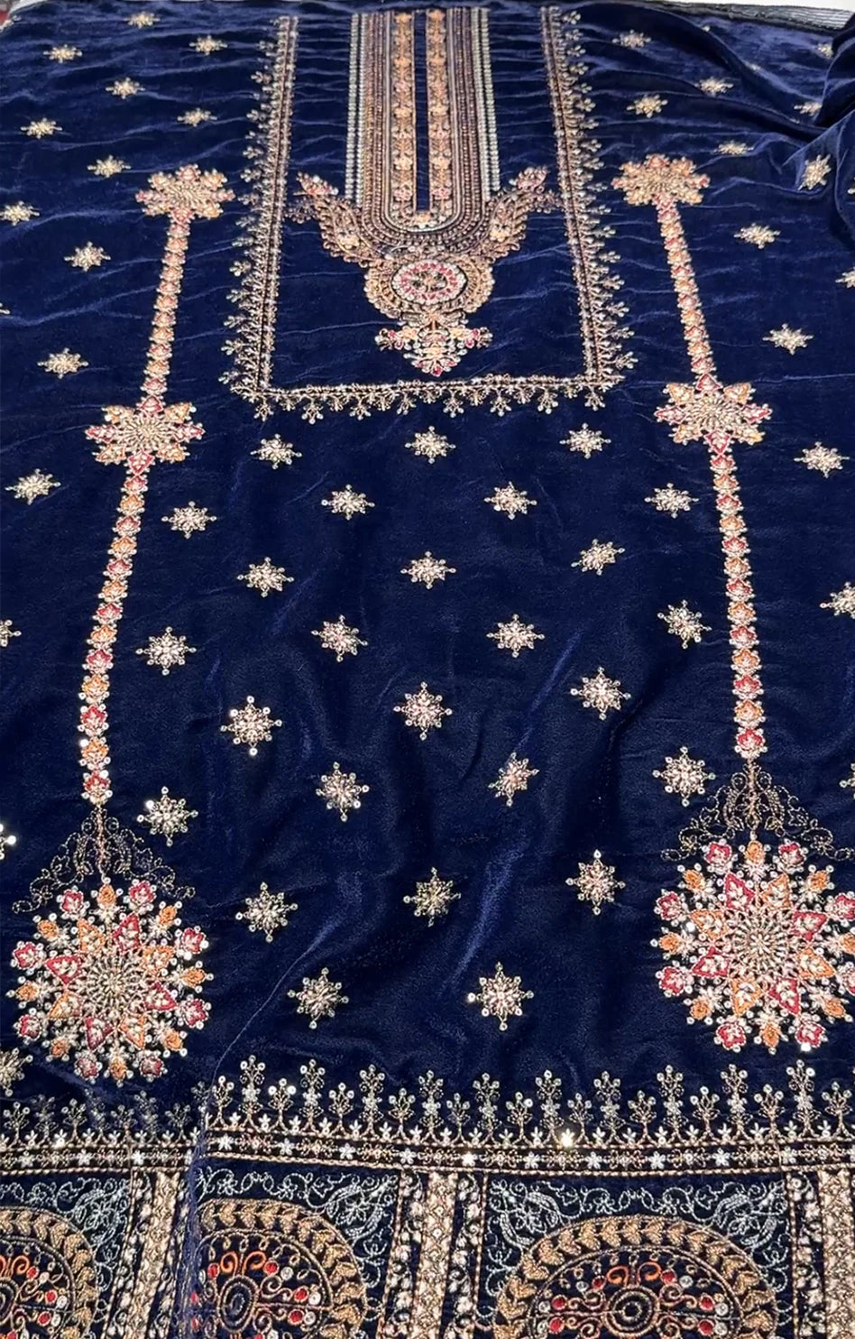 MARIA.B VELVET 01 NAVY