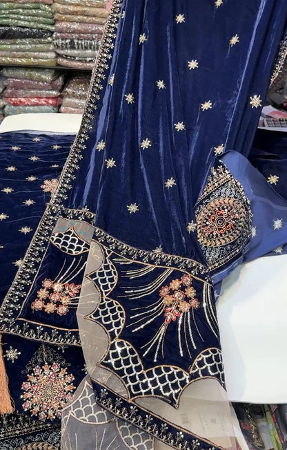 MARIA.B VELVET 01 NAVY