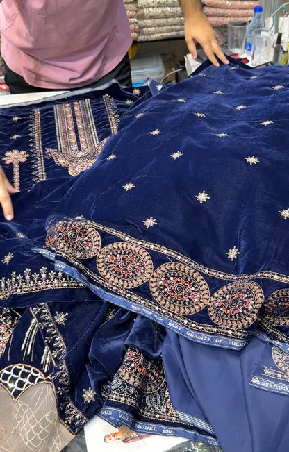 MARIA.B VELVET 01 NAVY