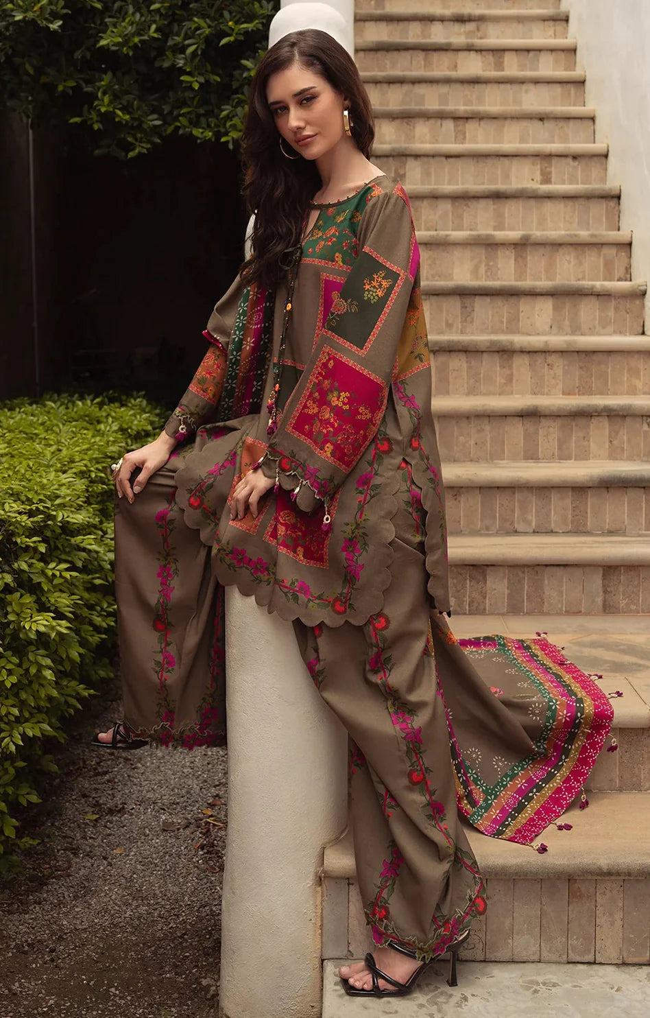 CHARIZMA POLY SILK STICHED 3PC