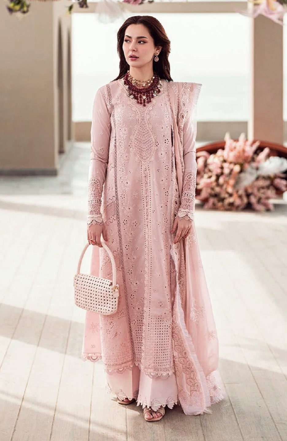 QALAMQAR LAWN FK-10 ZOE 3 Piece Embroidered