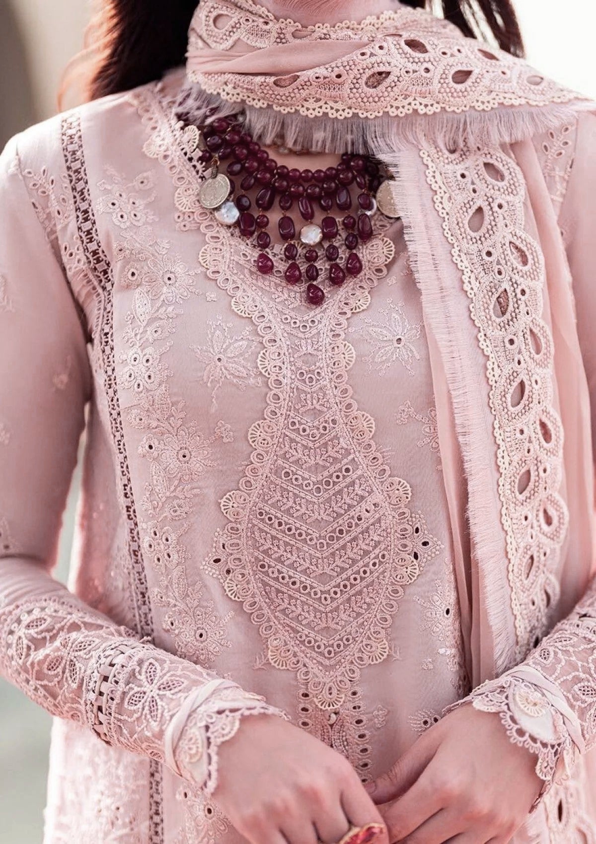 QALAMQAR LAWN FK-10 ZOE 3 Piece Embroidered