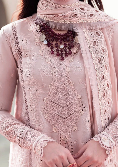 QALAMQAR LAWN FK-10 ZOE 3 Piece Embroidered