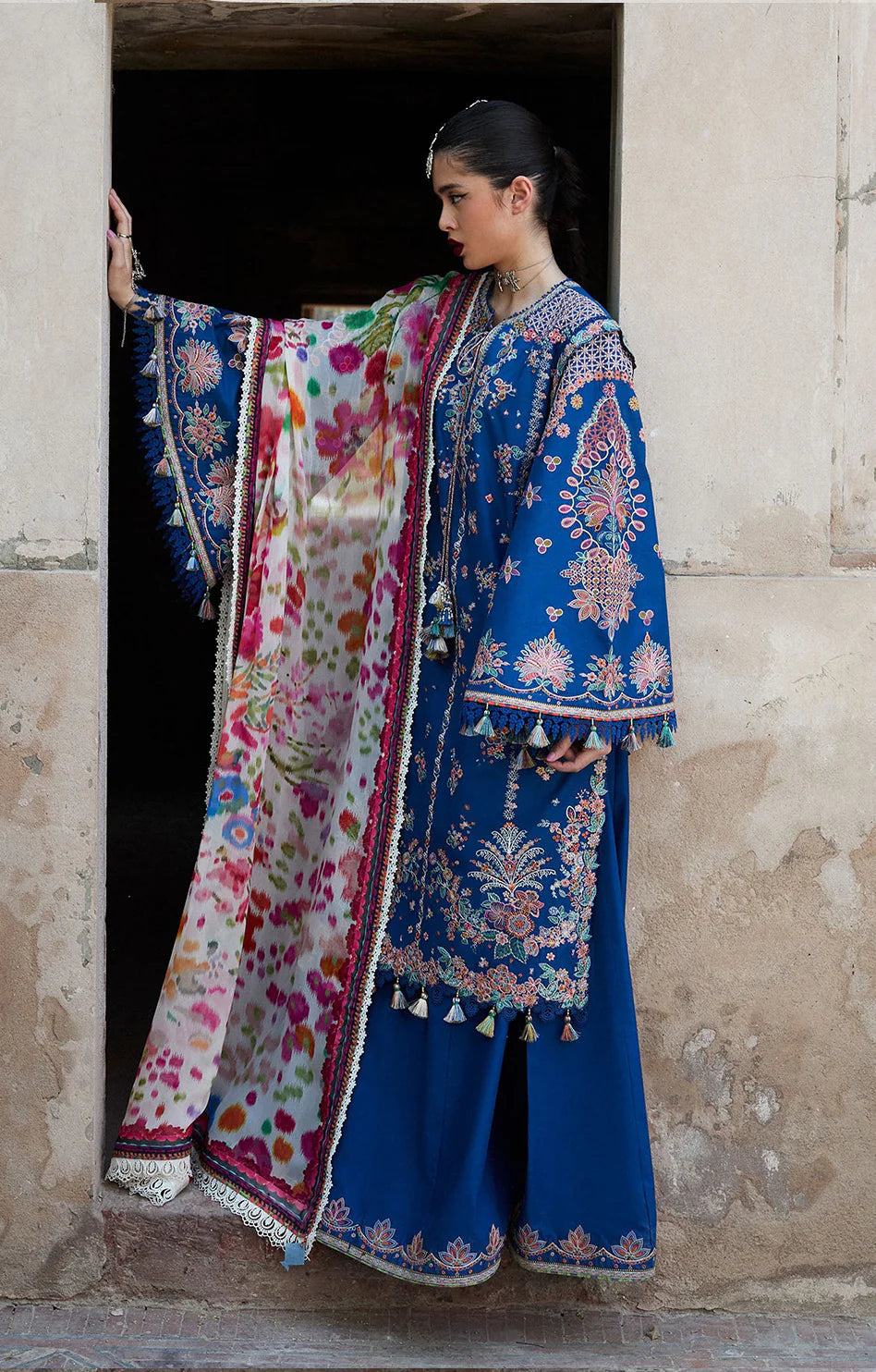 HUSSAIN REHAR ZARQA LAWN 3 Pc Embroidered