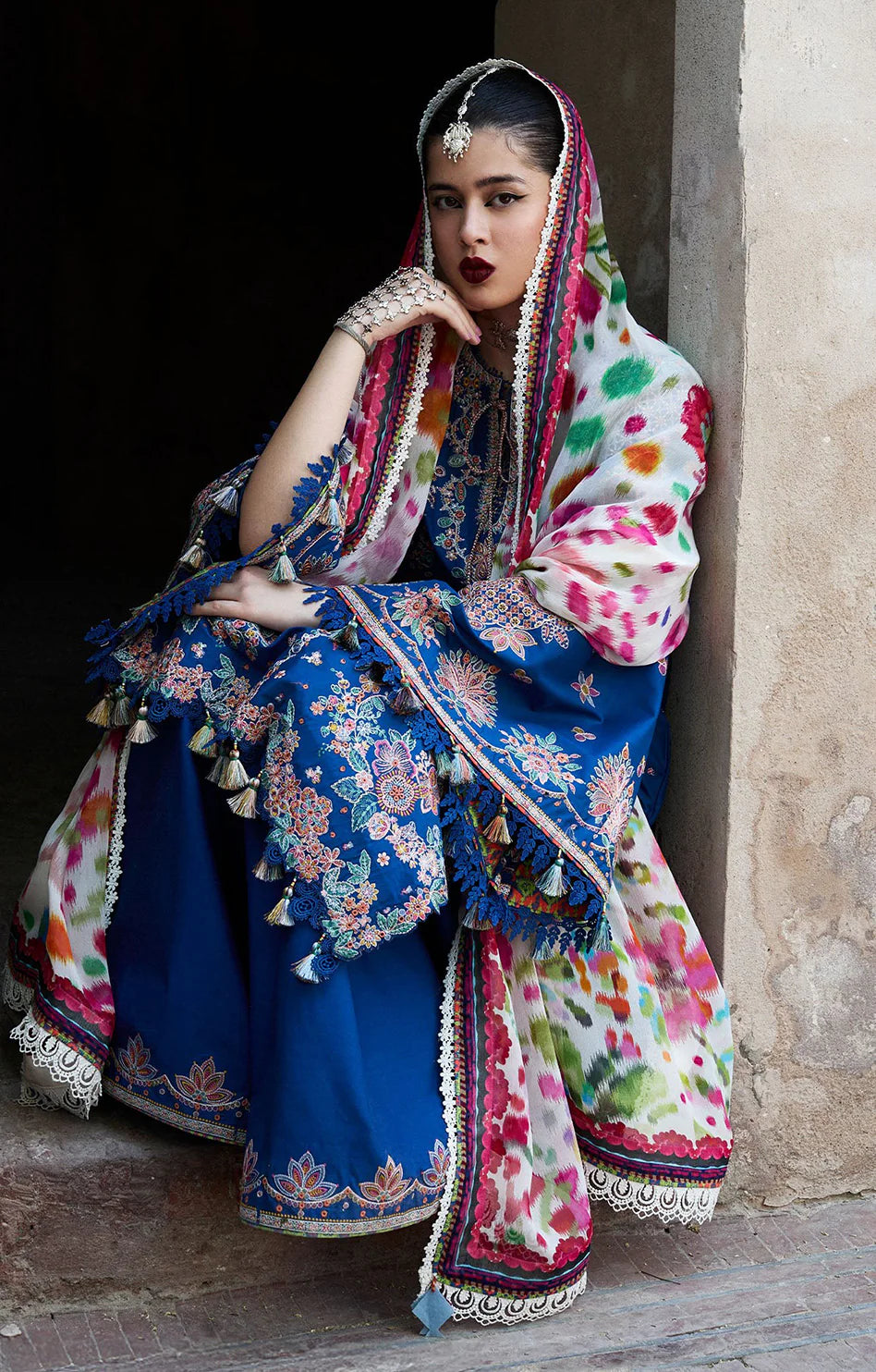 HUSSAIN REHAR ZARQA LAWN 3 Pc Embroidered